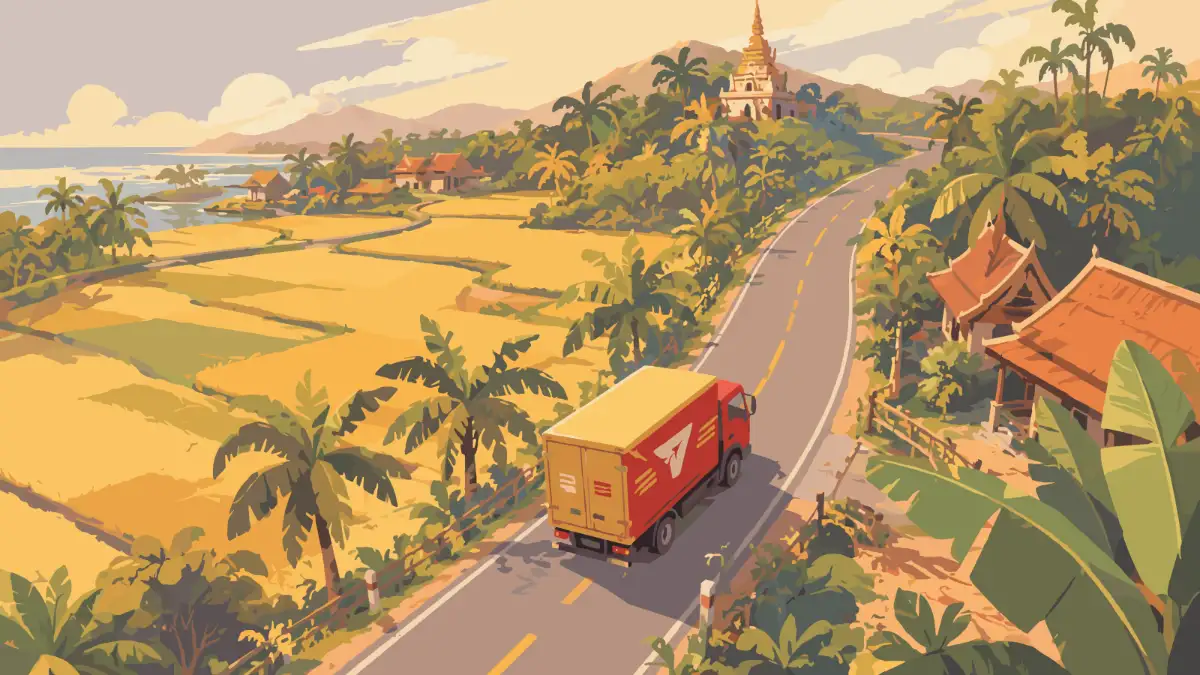 タイから日本へEMSで荷物を送るイメージ